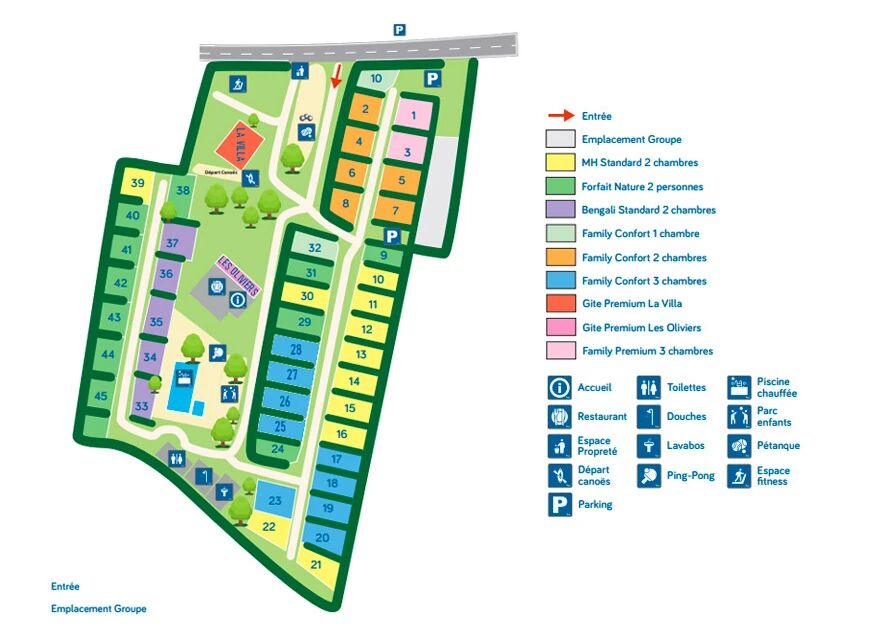 camping les paillotes 2024 - plan