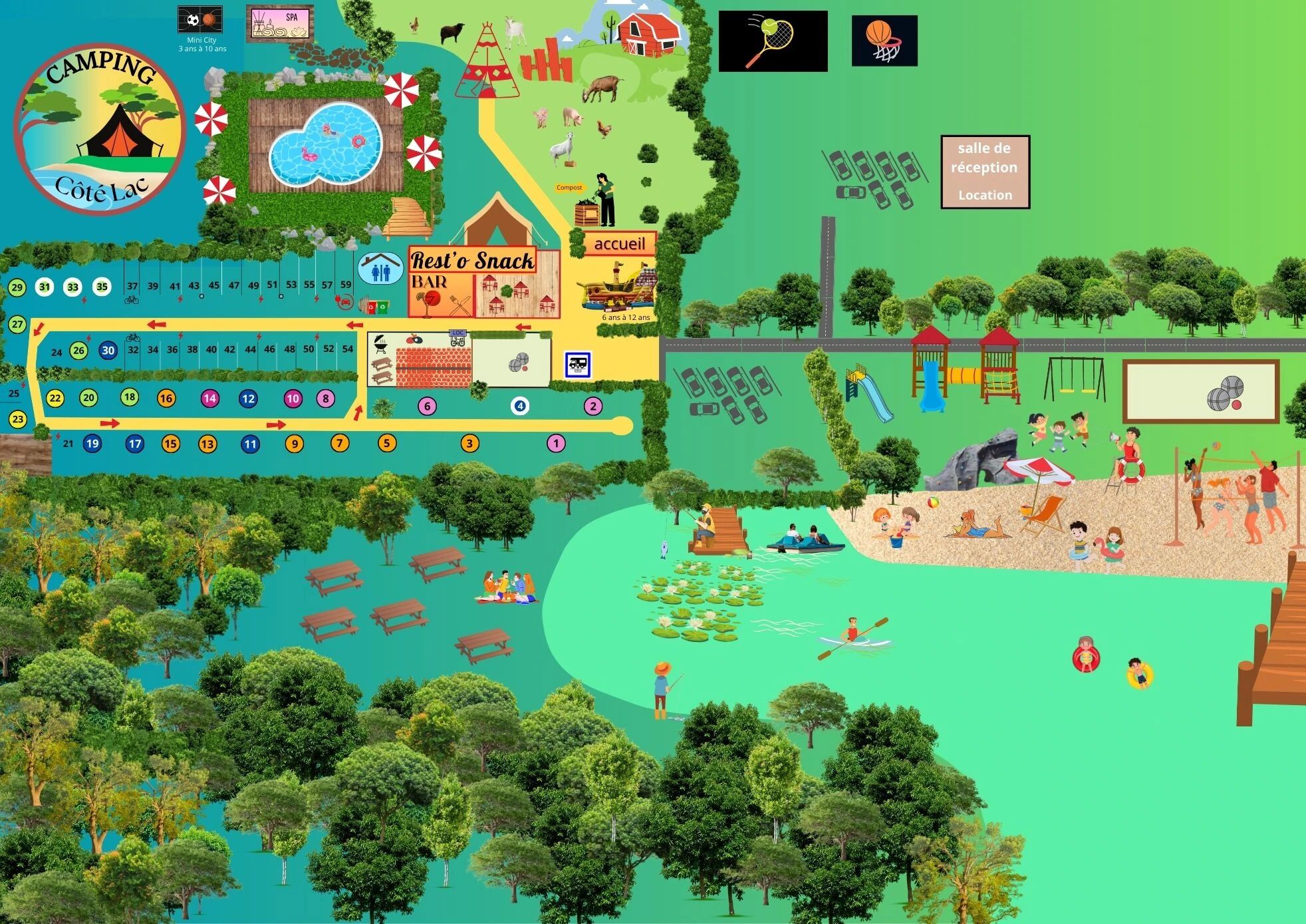 Camping Cote Lac - Plan v2025