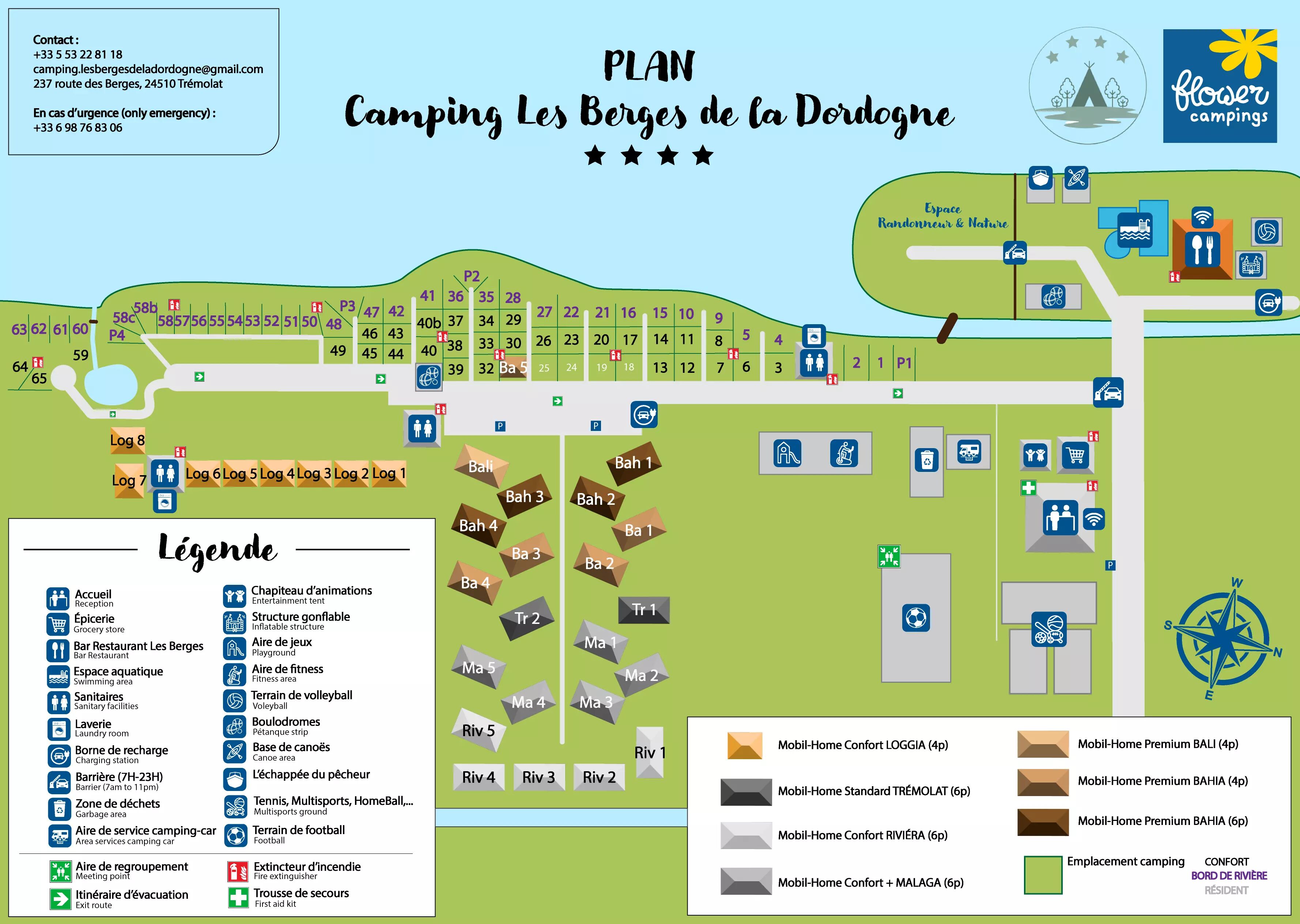 Plan Flower Camping_Les Berges de la Dordogne