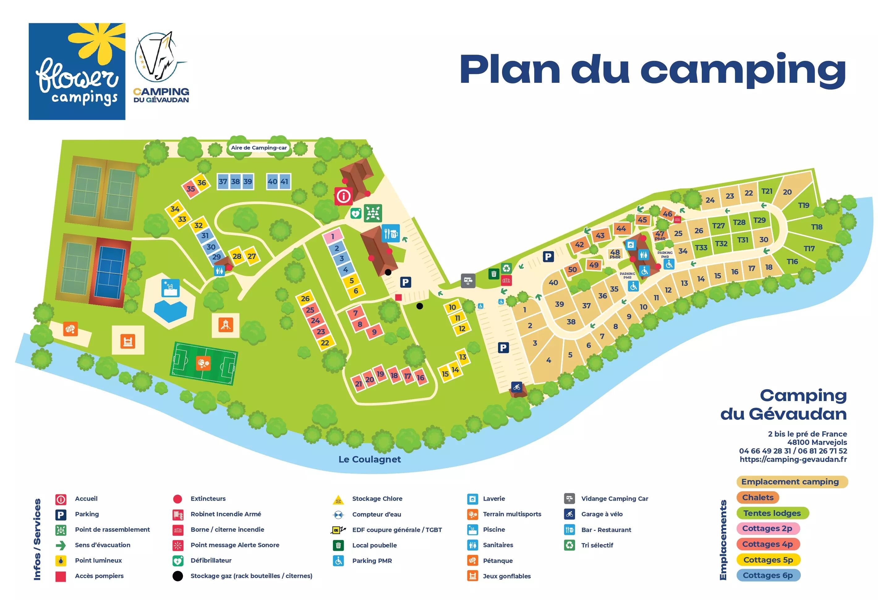 Plan Camping Du Gévaudan